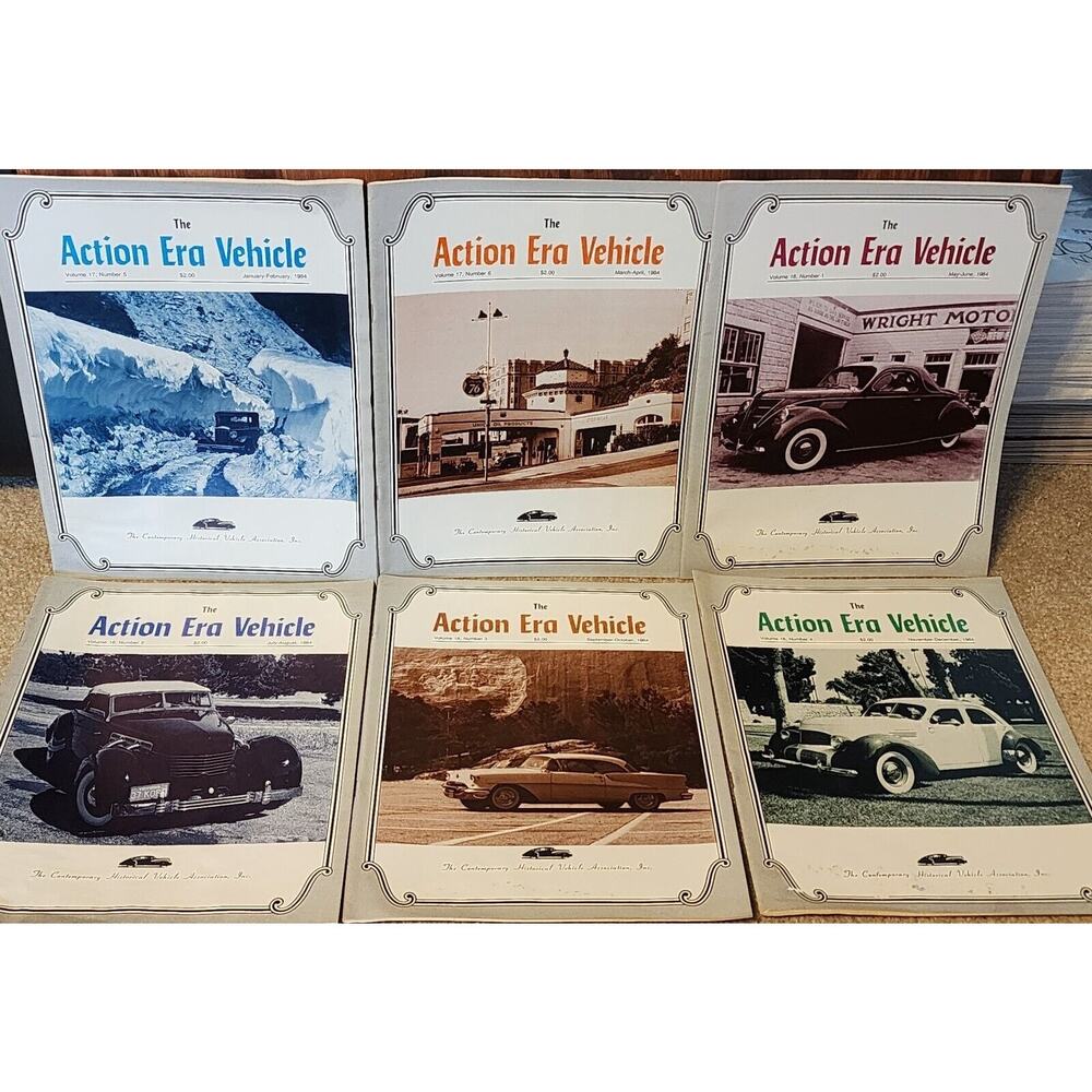 1984 The Action Era Vehicle Magazine Historical Vehicle Assoc Full Year 6 Issues